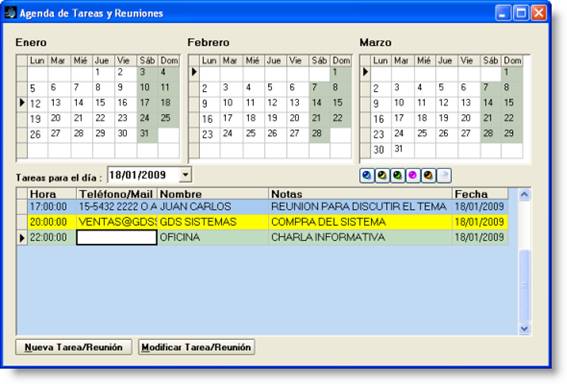 pantalla agenda