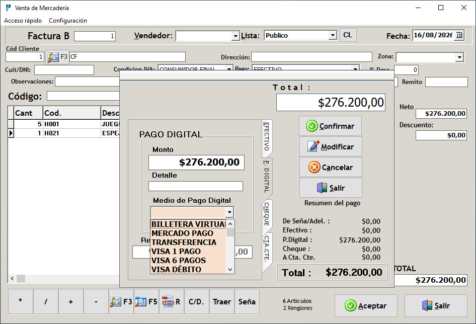 Medios de Pago Digitales en Ventas